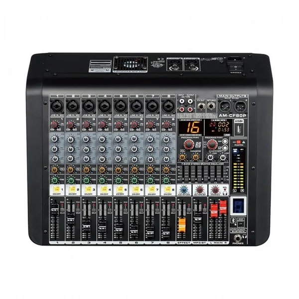 SSP PM 258 2x170W, Powermixer, 12 İnput, Bluetooth, Usb, Recorder, Efekt