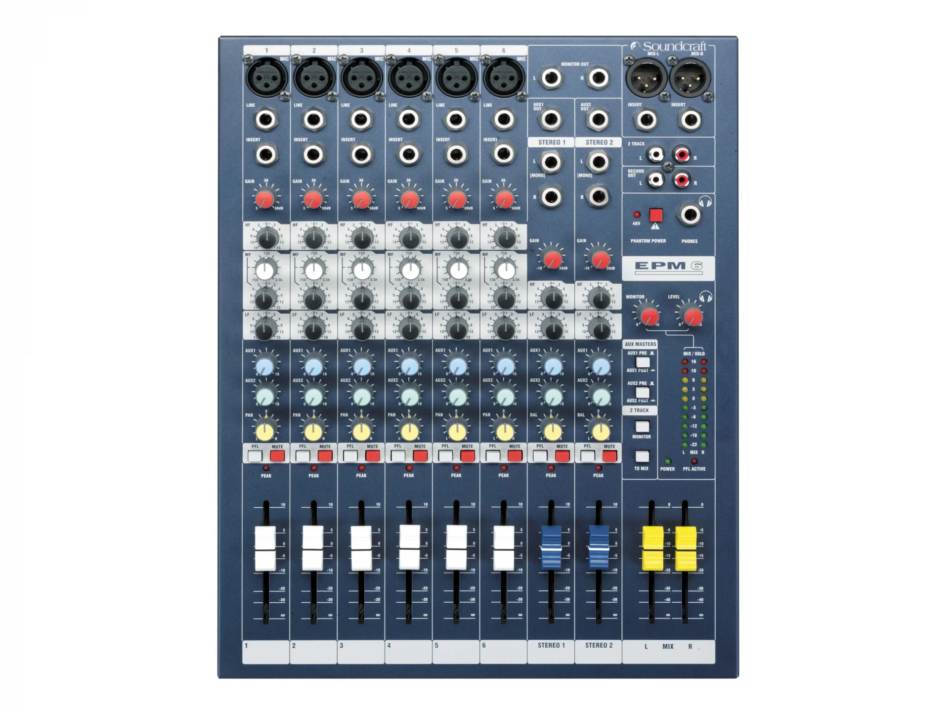 Soundcraft EPM-6 6-kanal Analog Ses Mikseri, Efektsiz