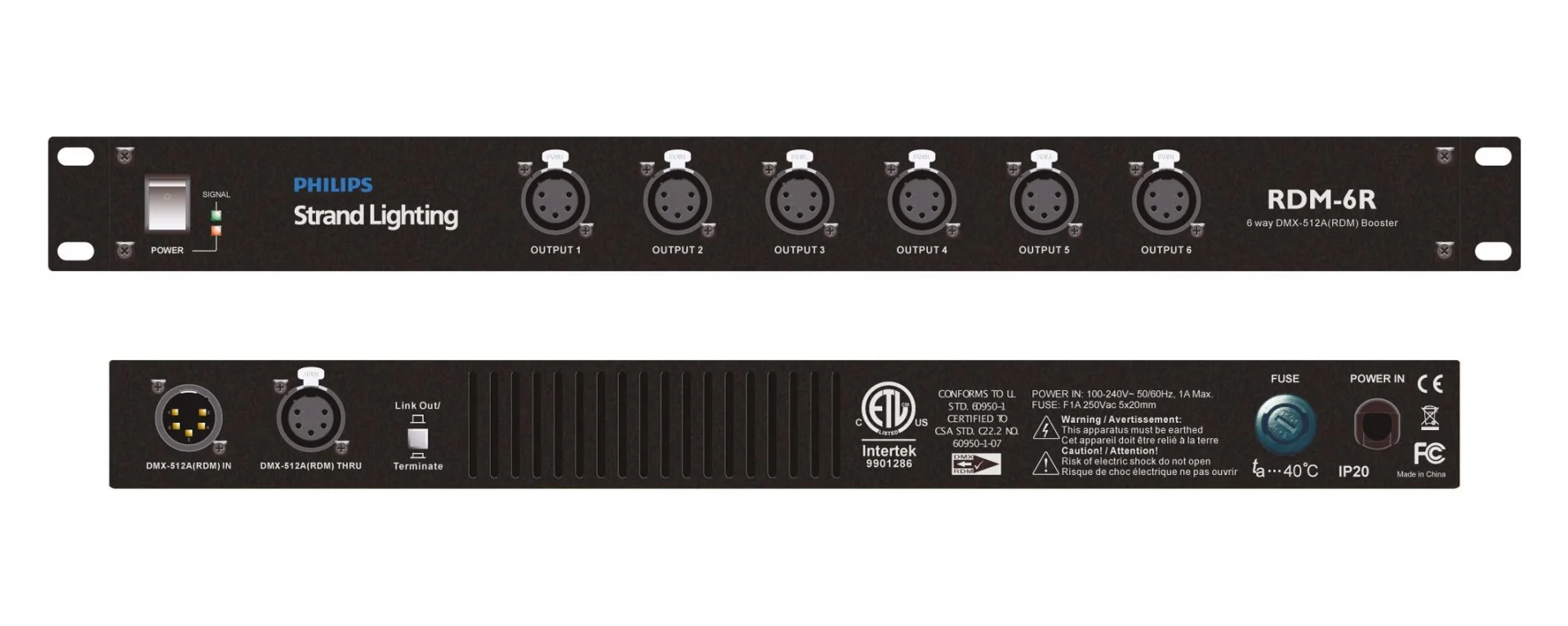 Strand RDM-6R Splitter Dmx Splitter 1:6, 3 Pin Xlr
