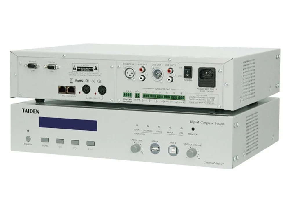 Taiden HCS-8300 MAU8300 Serisi Merkez Ünitesi,Oylama, 64 Kanal Simultane, Fiberoptik Arayüzü, Cobranet Arayüzü