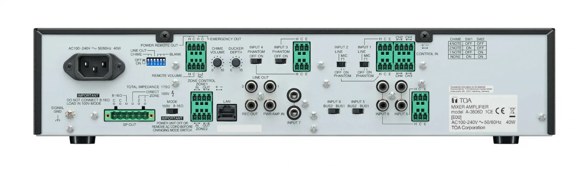 Toa A-3612D Dijital Mikser Amfi 120W/100V