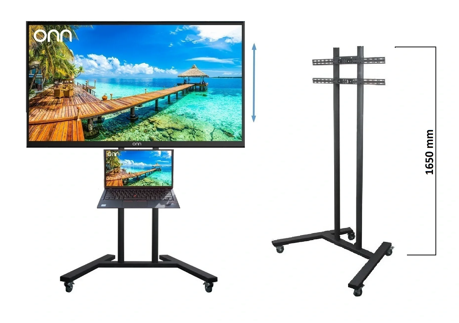 Ultimate MON4310 Monitor - TV Standı Tekerli, Laptop Üniteli, 55" 65" 75"
