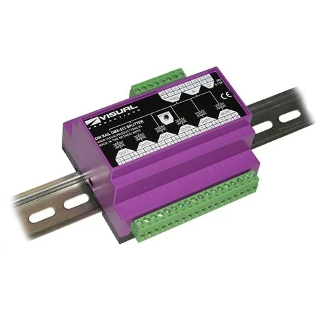 VISUAL Splitter withTerminal RJ45Connection Visual Splitter Dınrail Ray Tipi Dmx Splitter, 32 Çıkış, 300 Mt