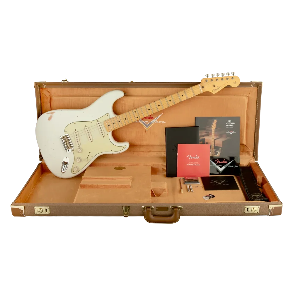 Fender Custom Shop Masterbuilt Greg Fessler 1959 Stratocaster Journeyman Relic Olympic White Elektro Gitar