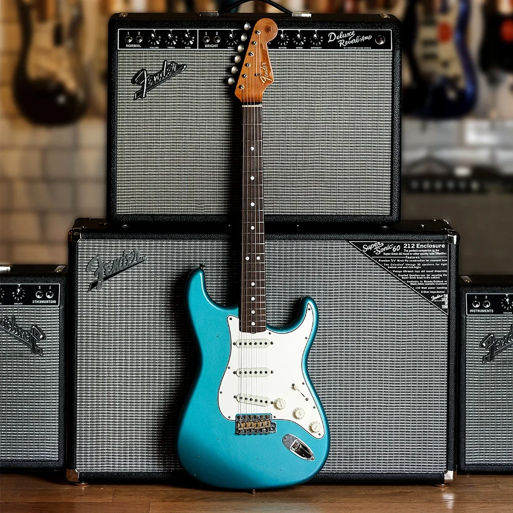 Fender Custom Shop W20 Limited Edition 1964 Stratocaster Journeyman Relic Faded Aged Ocean Turquoise Metallic Elektro Gitar