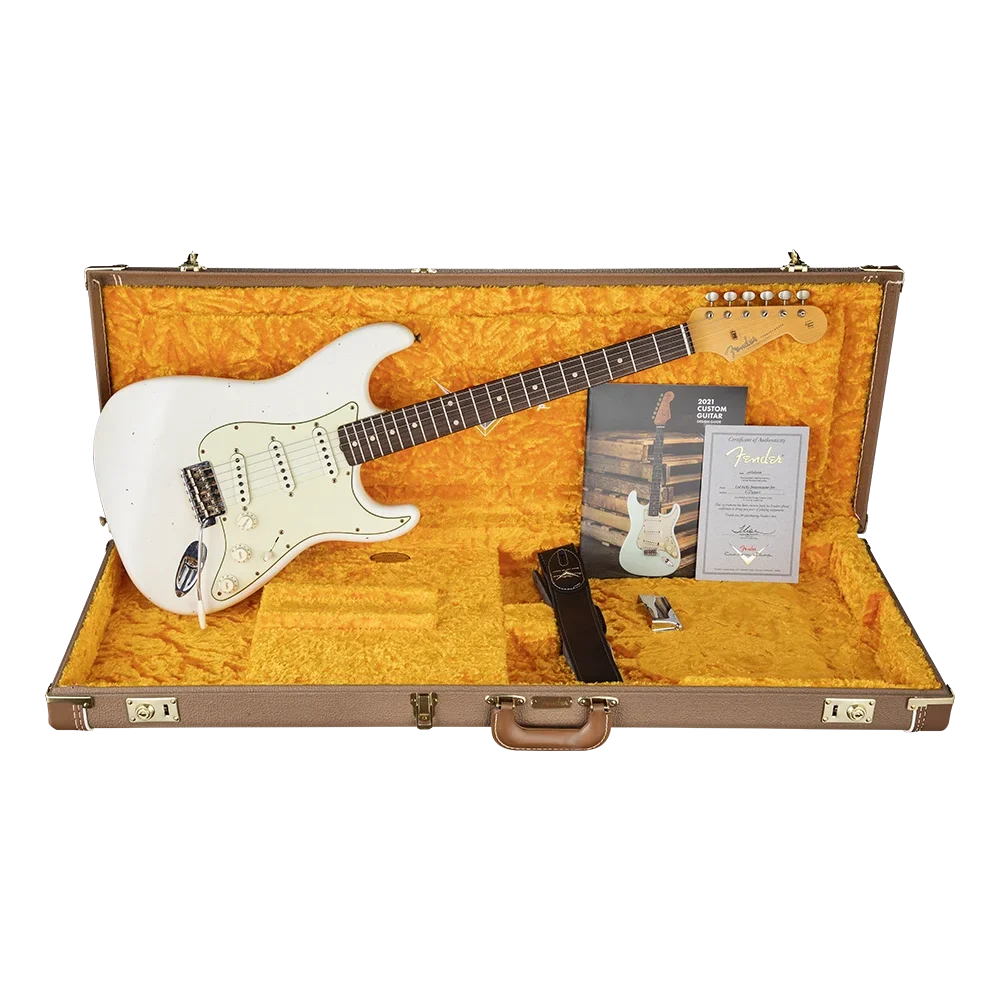 Fender Custom Shop Limited Edition 62/63 Stratocaster Journeyman Relic Gülağacı Klavye Aged Olympic White Elektro Gitar