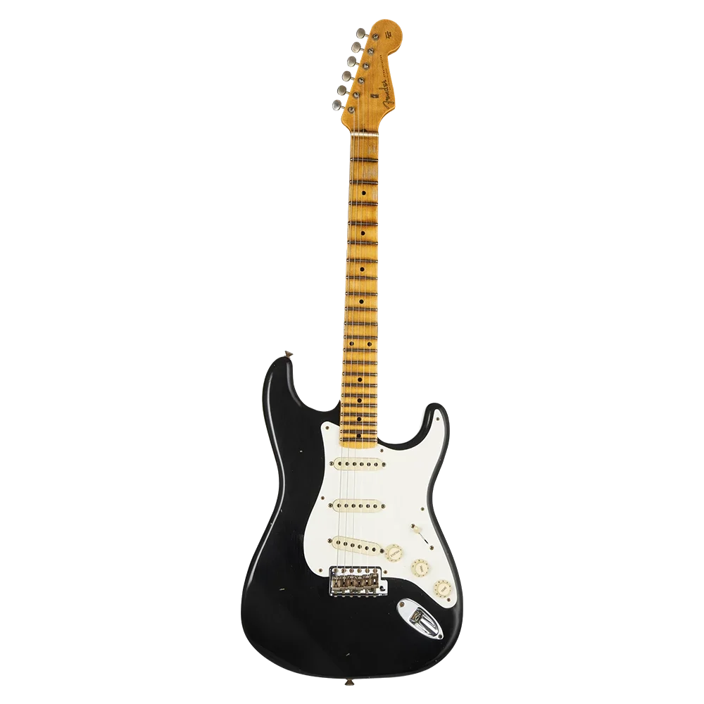 Fender Custom Shop W21 Limited Edition 1957 Stratocaster Journeyman Relic Akçaağaç Klavye Aged Black Elektro Gitar