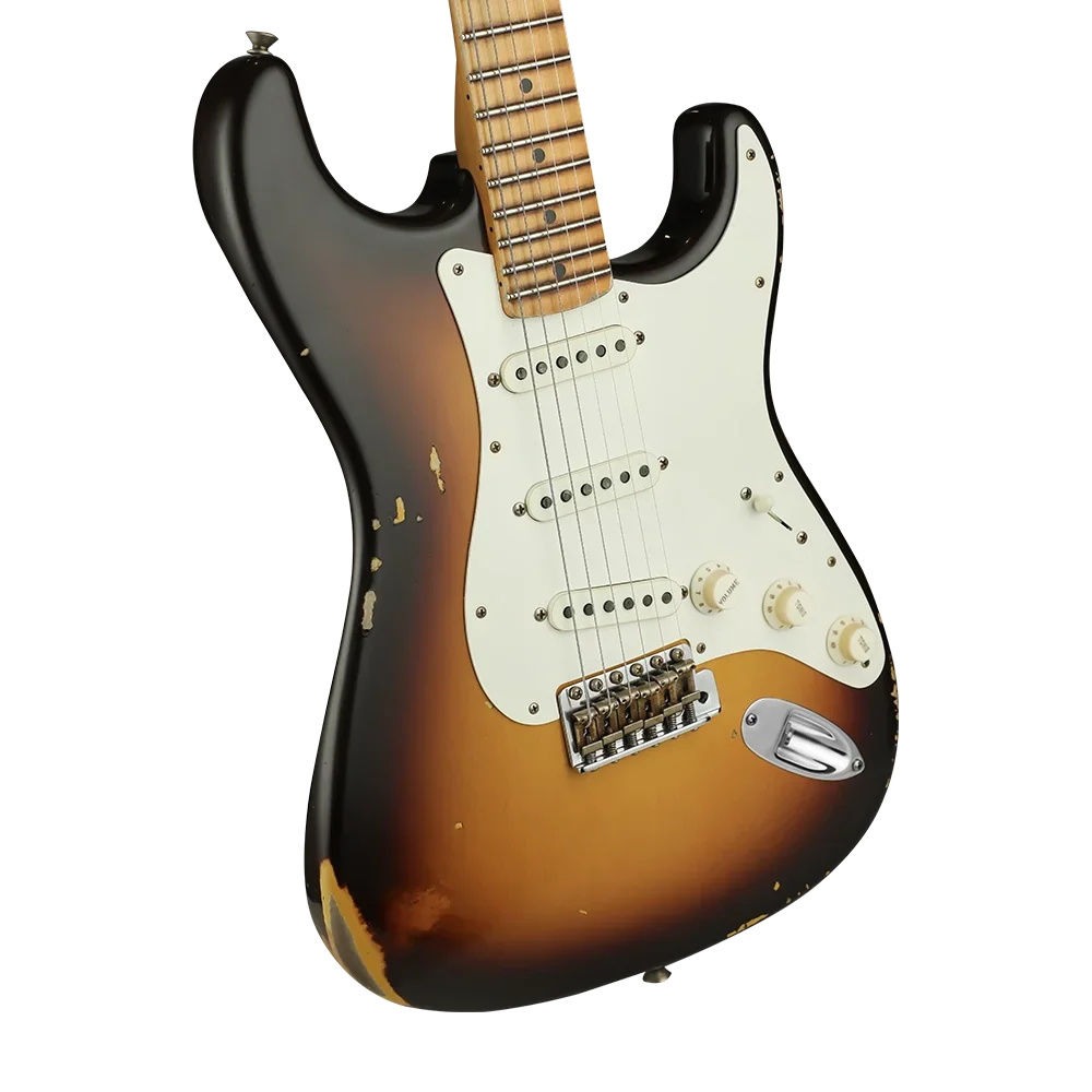 Fender Custom Shop LTD Fat 50's Stratocaster Relic Akçaağaç Klavye Wide Fade Chocolate 2 Color Sunburst Elektro Gitar