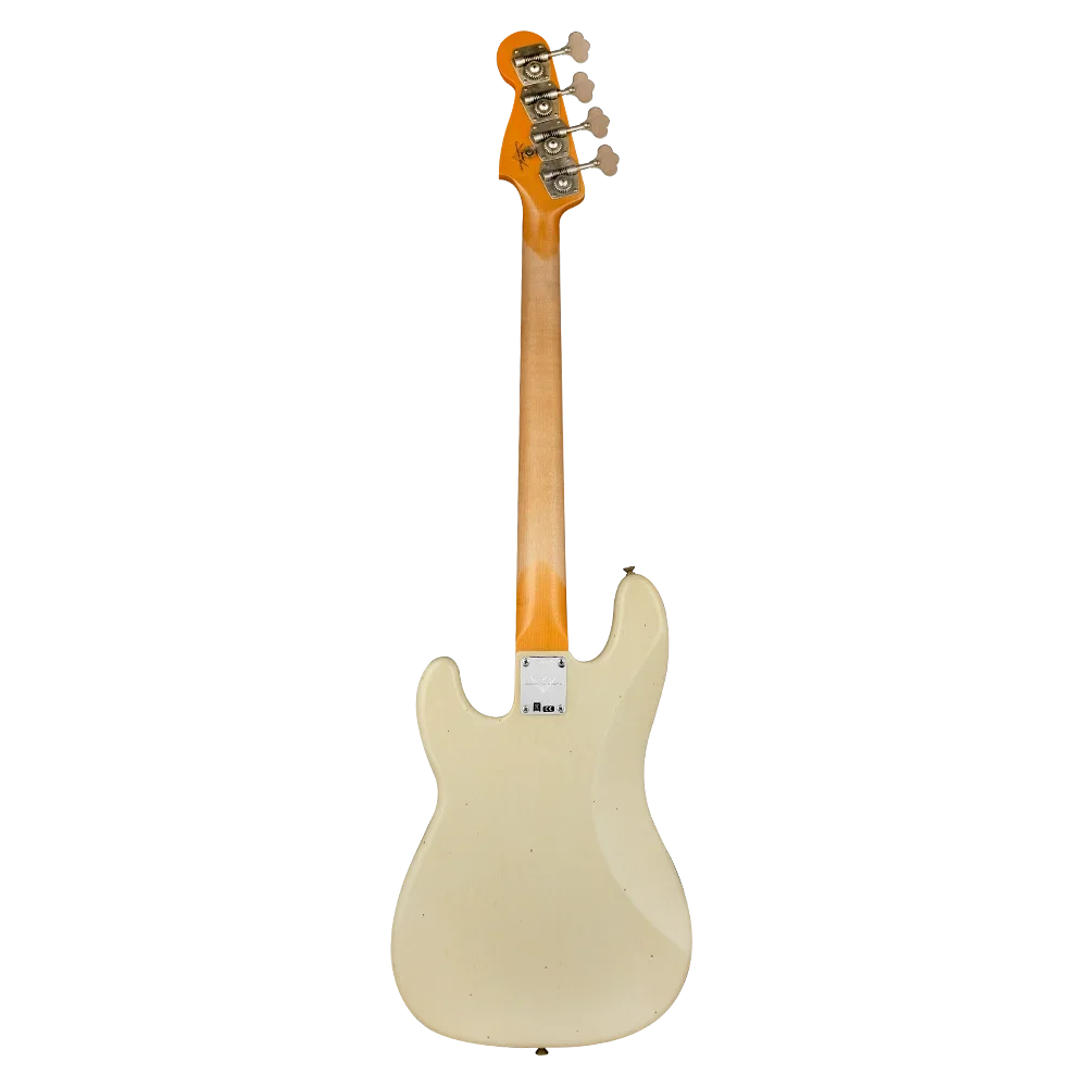 Fender Custom Shop 1963 Precision Bass Journeyman Relic Aged Olympic White Bas Gitar
