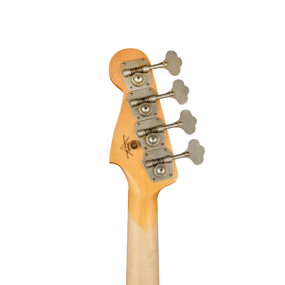 Fender Custom Shop 1963 Precision Bass Journeyman Relic Aged Olympic White Bas Gitar