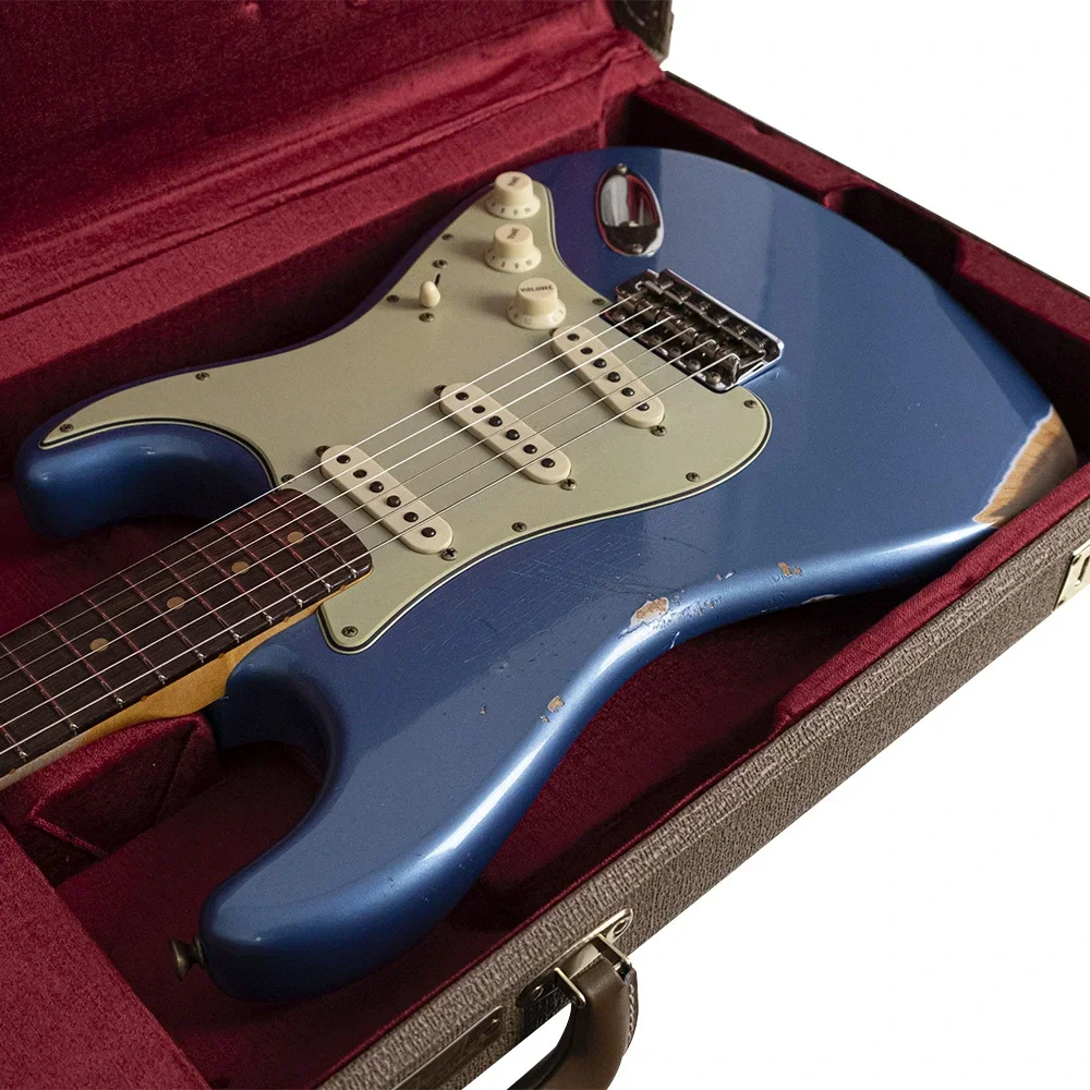 Fender Custom Shop 1962 Stratocaster Relic Gülağacı Klavye Aged Lake Placid Blue Elektro Gitar