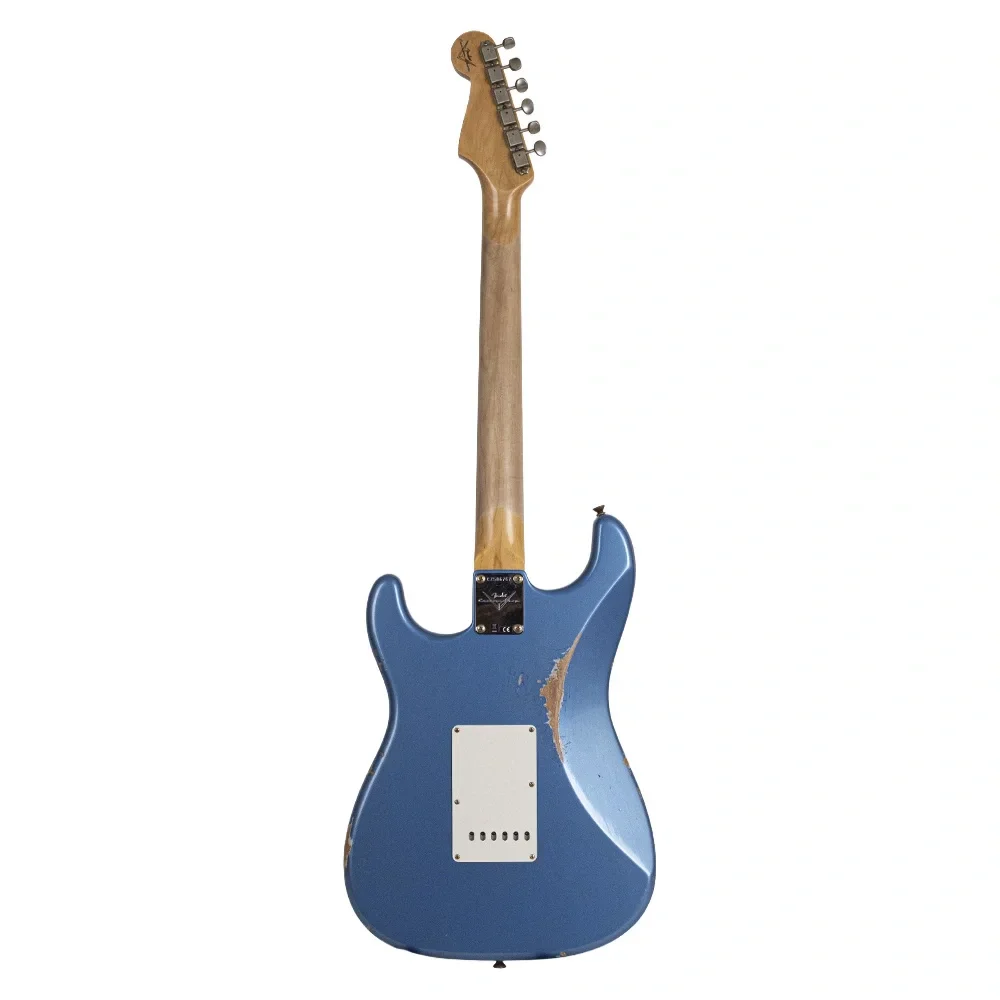Fender Custom Shop 1962 Stratocaster Relic Gülağacı Klavye Aged Lake Placid Blue Elektro Gitar