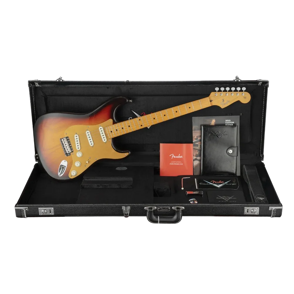 Fender Custom Shop S23 Limited American Custom Strat Dlx Closet Classic Akçaağaç Klavye Chocolate 3 Ton Sunburst Elektro Gitar