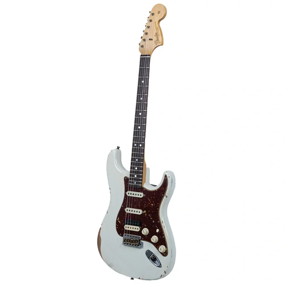 Fender Custom Shop Limited Edition 1967 Stratocaster HSS Relic Aged Olympic White Elektro Gitar