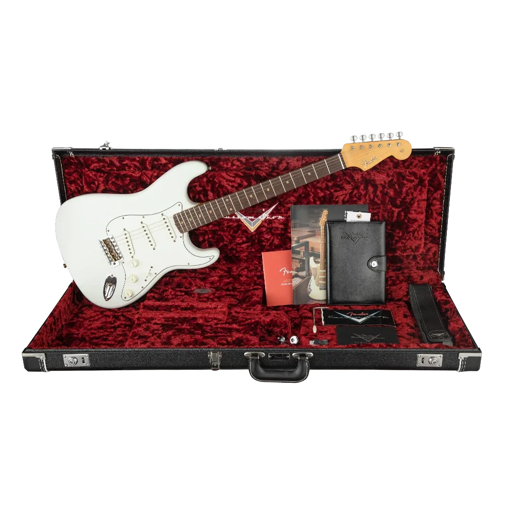 Fender Custom Shop Limited Postmodern Stratocaster Gülağacı Klavye Journeyman Relic Aged Olympic White Elektro Gitar