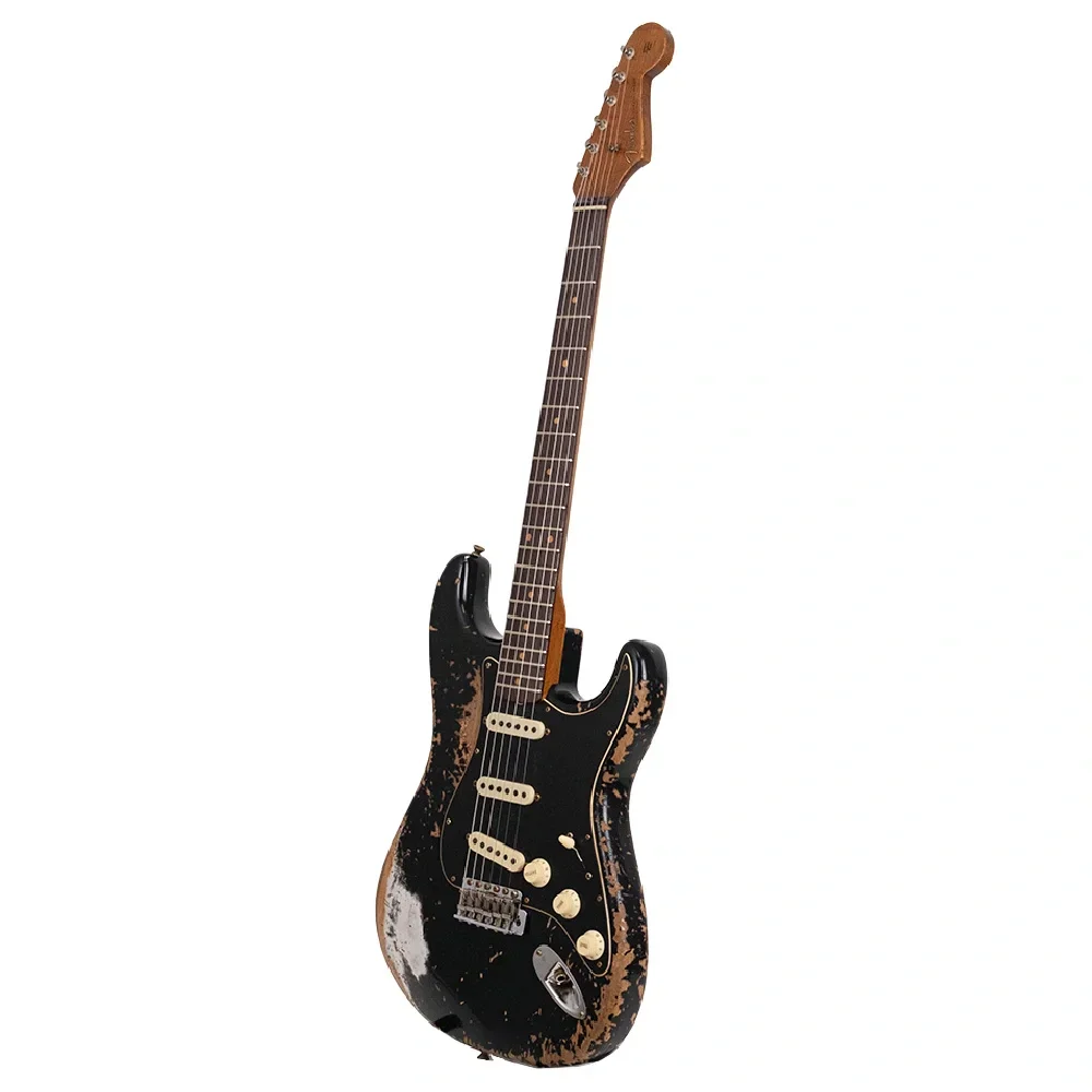 Fender Custom Shop Limited Edition Dual-Mag II Stratocaster Super Heavy Relic Aged Black Elektro Gitar