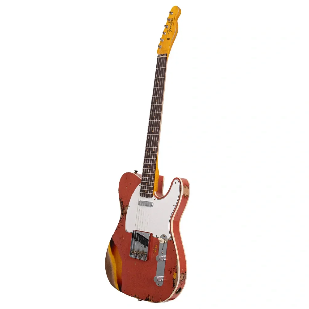 Fender Custom Shop Limited Edition 1959 Telecaster Custom Super Heavy Relic Aged Tahitian Coral over Chocolate 3 Ton Sunburst Elektro Gitar