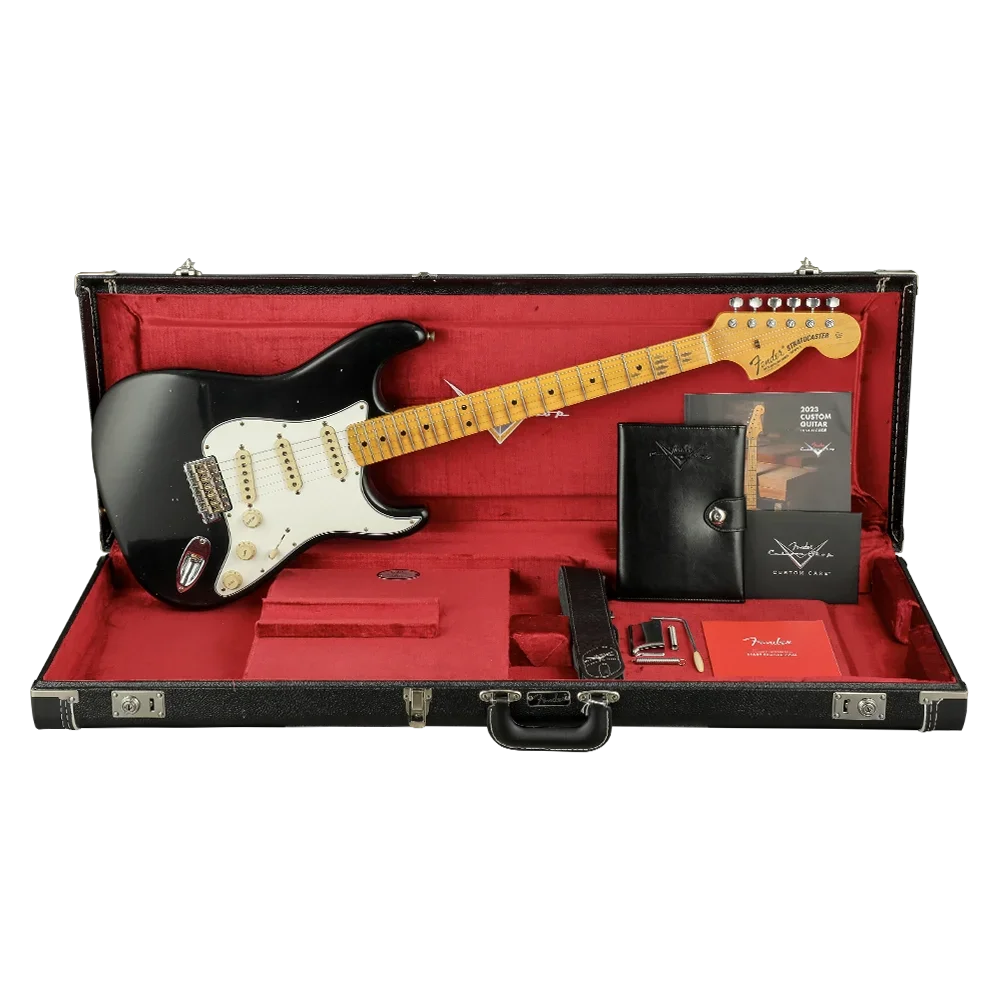 FENDER Custom Shop 1969 Stratocaster Journeyman Relic Akçaağaç Klavye Black Elektro Gitar