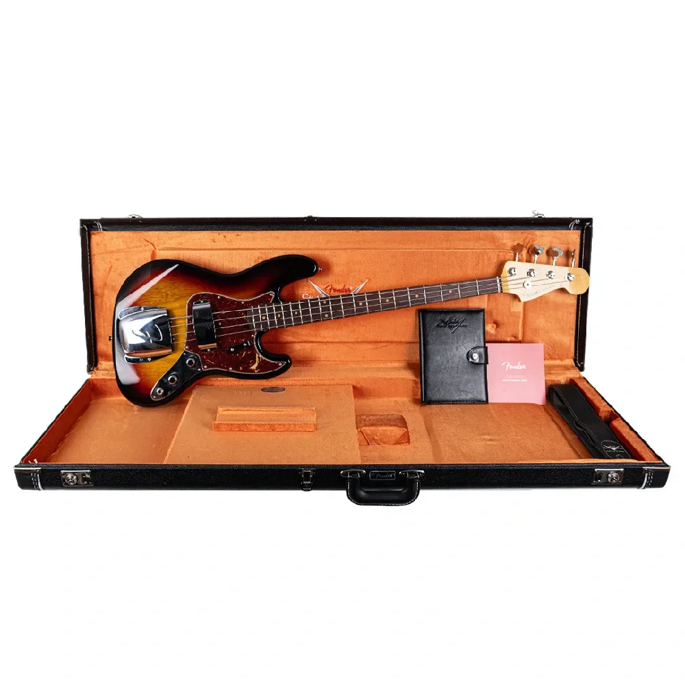 Fender Custom Shop 1961 Jazz Bass NOS Bleached 3 Ton Sunburst Bas Gitar