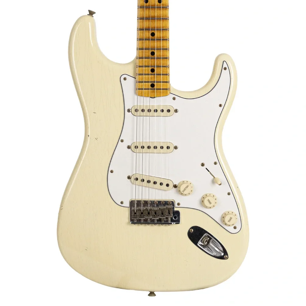 Fender Custom Shop Limited Edition Custom 1968 Stratocaster Journeyman Relic Aged Vintage White Elektro Gitar