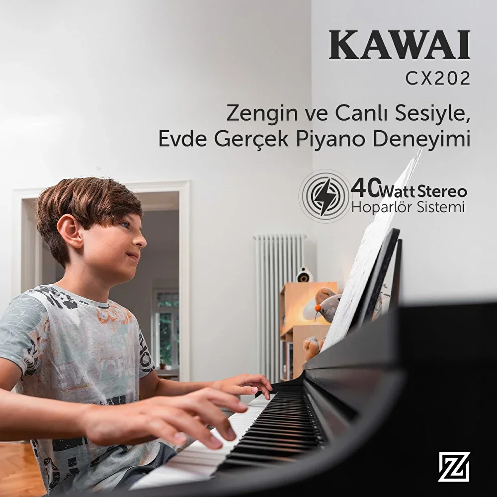KAWAI CX202R Gül Ağacı Renk Dijital Piyano (Tabure&amp; Kulaklık Hediyeli)