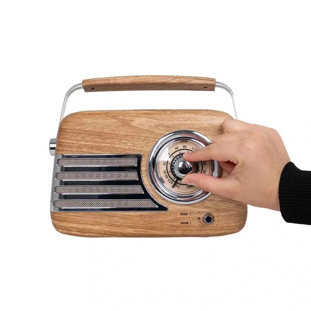 KOZMOS Retro Radyo ve Bluetooth Hoparlör Wooden