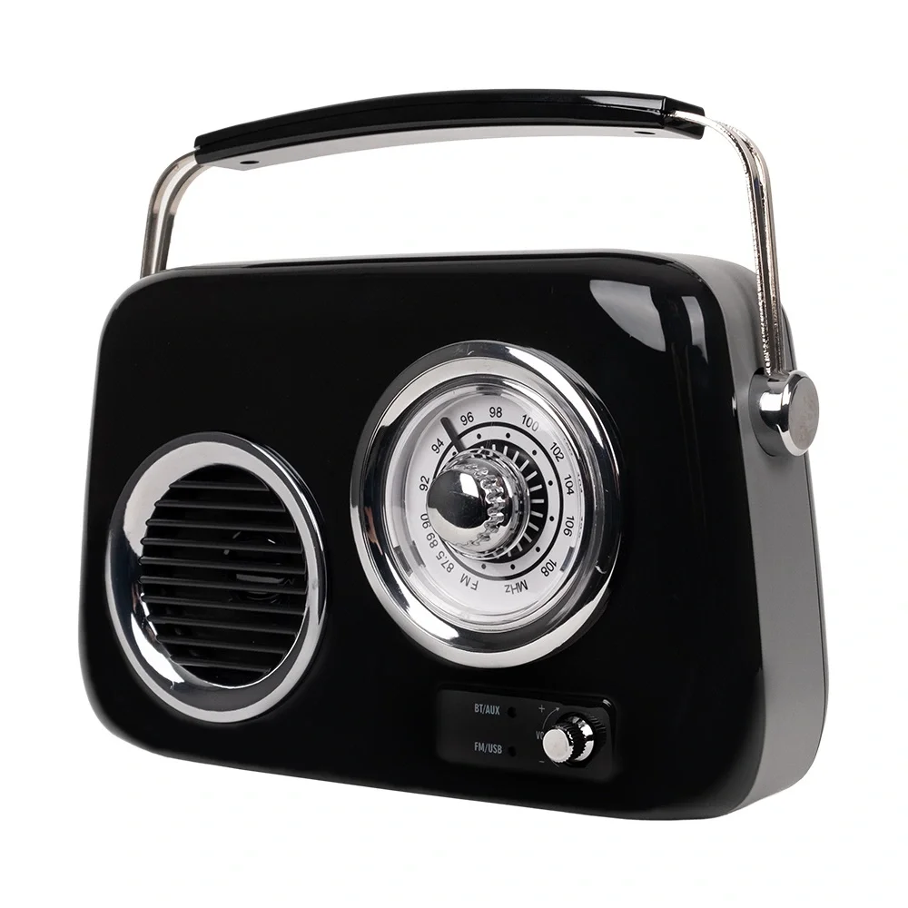 KOZMOS FB-R302-BK Siyah Retro Radyo ve Bluetooth Hoparlör