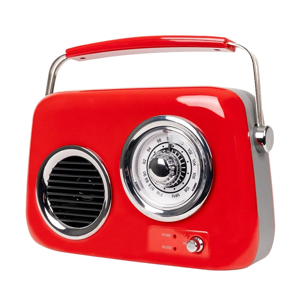 KOZMOS FB-R302-RD Kırmızı Retro Radyo ve Bluetooth Hoparlör