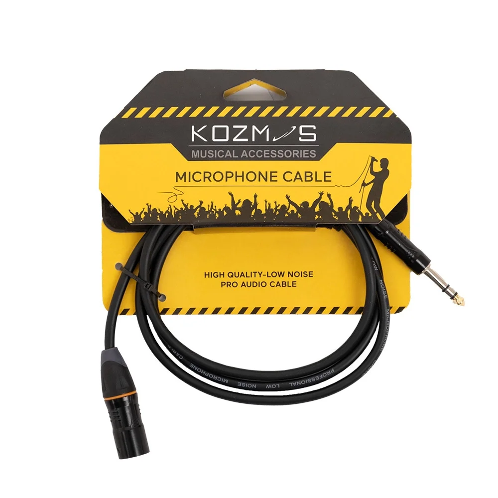 Kozmos KCL-061-10M Dengeli XLR Erkek – 6,35 mm TRS Erkek Kablo (10 m)