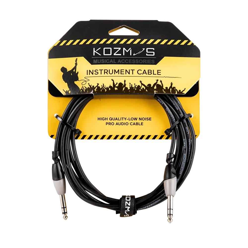 Kozmos KCL-157-3M Siyah/Gri 3mt Stereo Enstrüman Kablosu