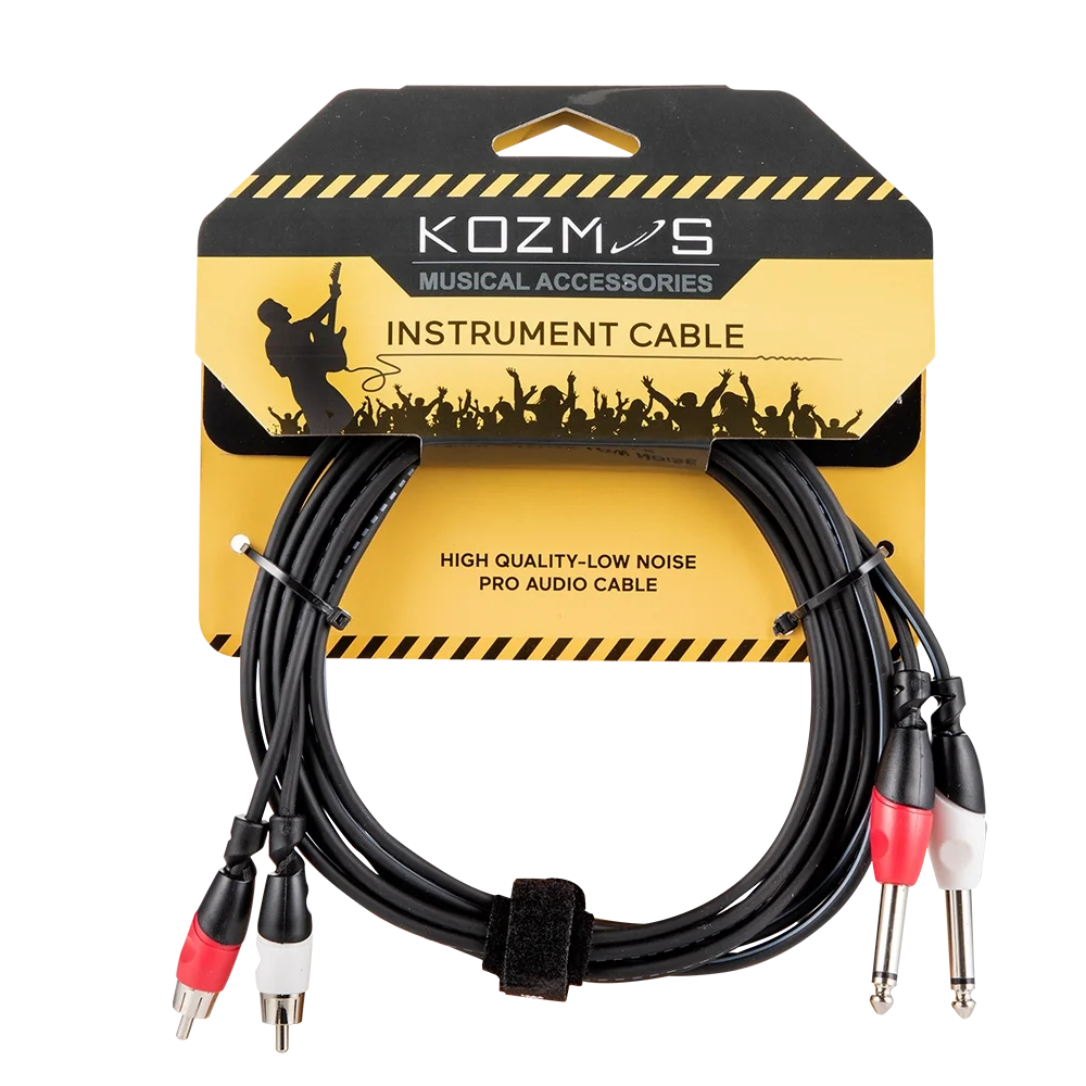Kozmos KCL-158-3M 2 x Mono 6,35mm - 2 x RCA / 3M Kablo