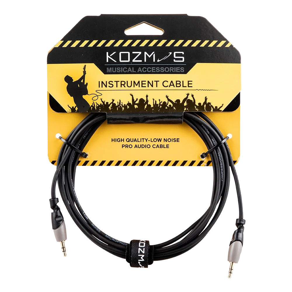 Kozmos KCL-160-3M 3,5mm Siyah/Gri Stereo 3mt AUX Kablosu