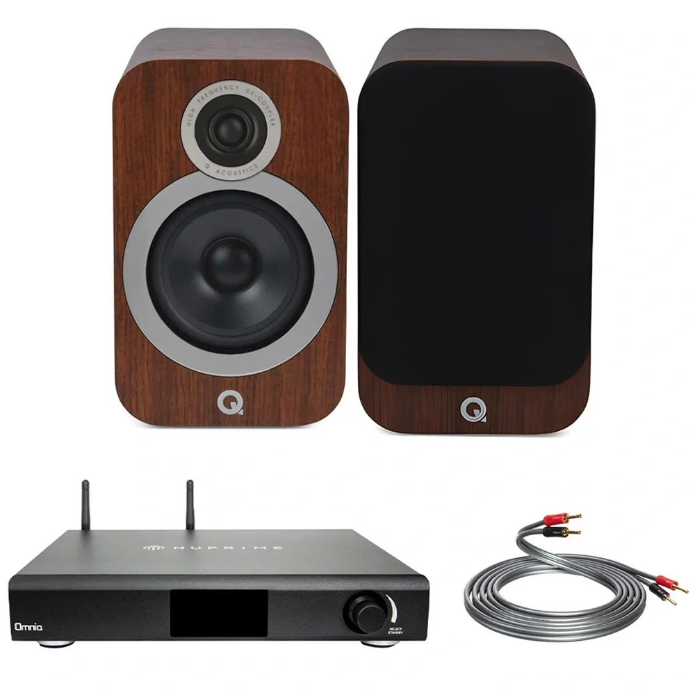 NuPrime Omnia A200 - Q Acoustics 3030i Walnut - QED XT40i 3M. hiFi Müzik Sistemi
