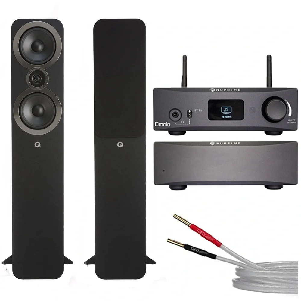 NuPrime Omnia Mini Set - Q Acoustics 3050i Black - QED XT25 3M. hiFi Müzik Sistemi