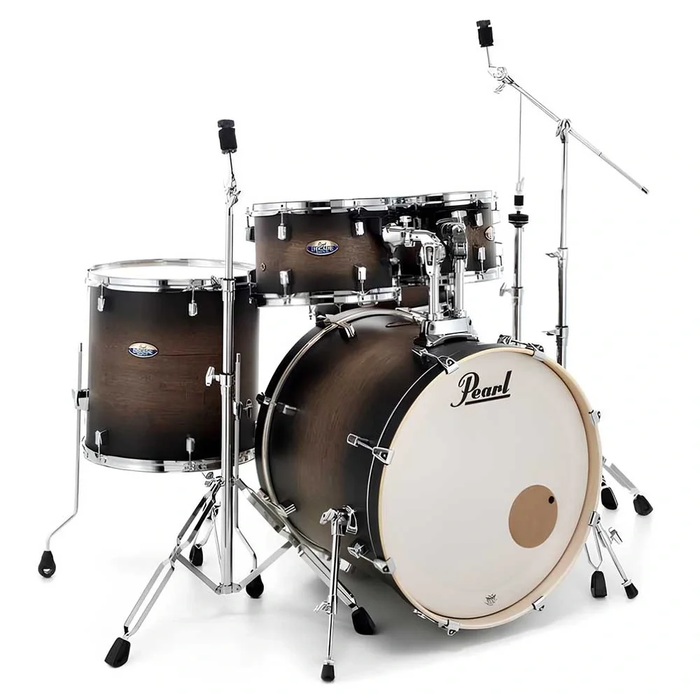 PEARL DMP905/C262 Decade Maple Satin Black Burst 5 Parça (20B/10T/12T/14F/14S) Aksamlı Akustik Davul Seti