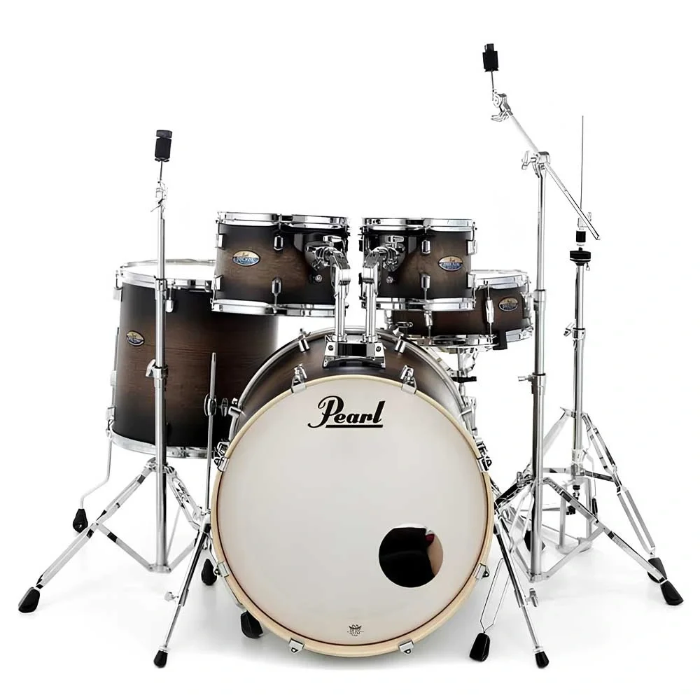 PEARL DMP905/C262 Decade Maple Satin Black Burst 5 Parça (20B/10T/12T/14F/14S) Aksamlı Akustik Davul Seti