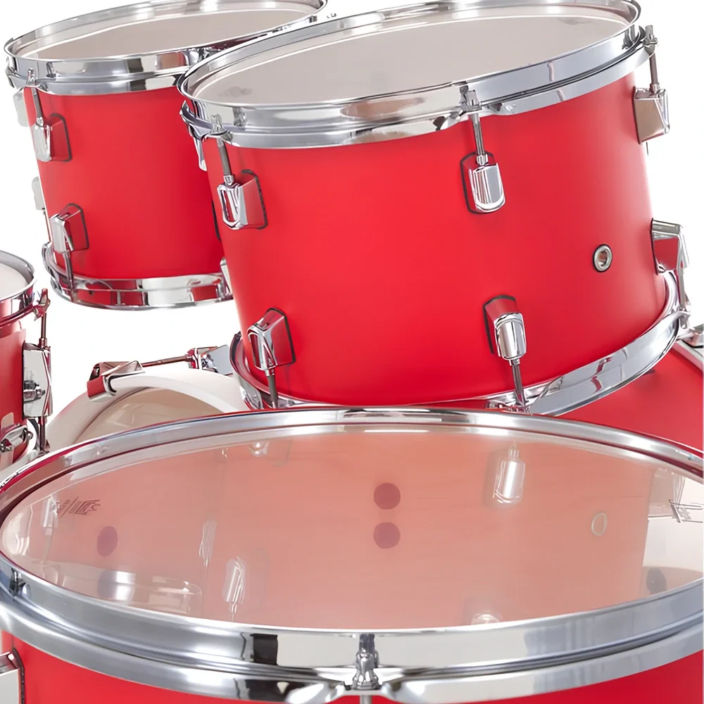PEARL DMP905/C899 Decade Maple Matte Racing Red 5 Parça (20B/10T/12T/14F/14S) Aksamlı Akustik Davul Seti