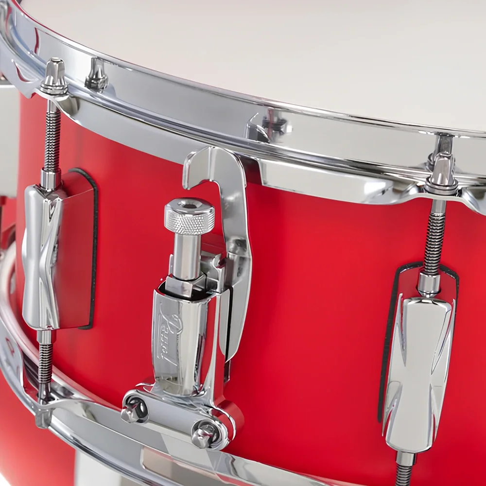 PEARL DMP925S/C889 Decade Maple Matte Racing Red 5 Parça (20B/10T/12T/16F/14S) Aksamlı Akustik Davul Seti