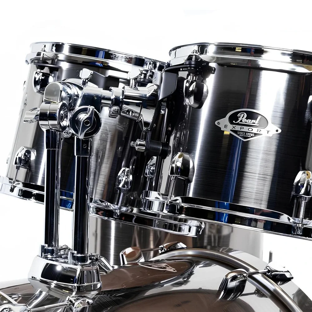 PEARL EXX725BR/C21 Export EXX Smokey Chrome 5 Parça (22B/12T/13T/16F/14S) Aksamlı ve Zilli Akustik Davul Seti