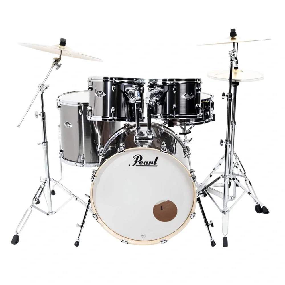 PEARL EXX725BR/C21 Export EXX Smokey Chrome 5 Parça (22B/12T/13T/16F/14S) Aksamlı ve Zilli Akustik Davul Seti