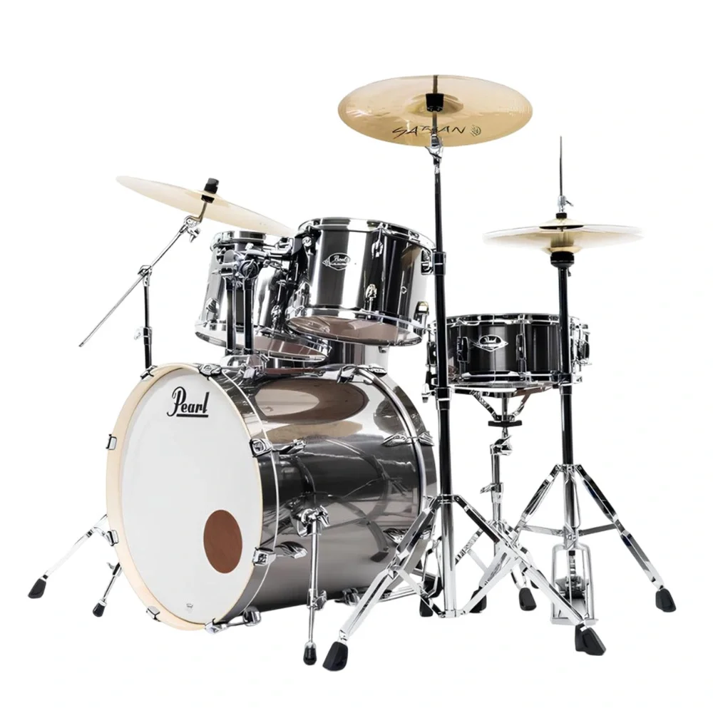 PEARL EXX725BR/C21 Export EXX Smokey Chrome 5 Parça (22B/12T/13T/16F/14S) Aksamlı ve Zilli Akustik Davul Seti