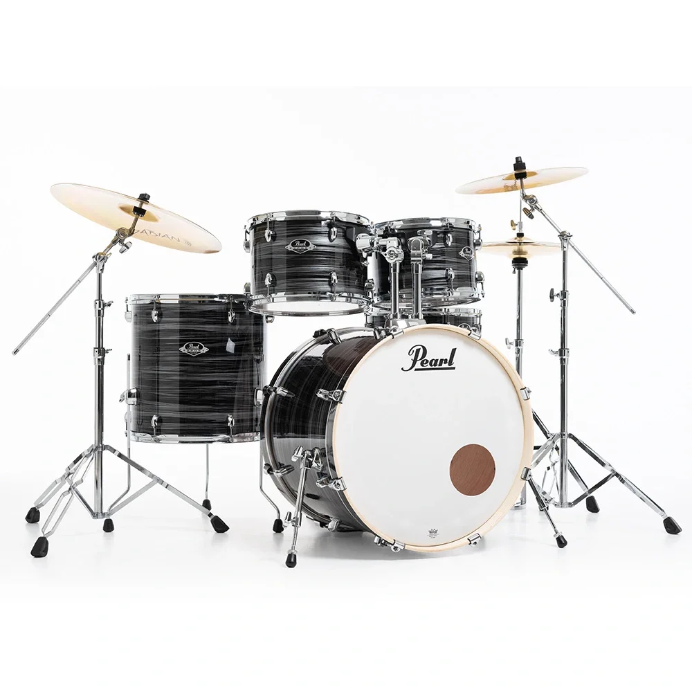 PEARL EXX725SBR/C778 Export EXX Graphite Silver Twist 5 Parça (22B/10T/12T/16F/14S) HWP-834 Aksam Setli ve Sabian SBR Zil Setli Akustik Davul Seti