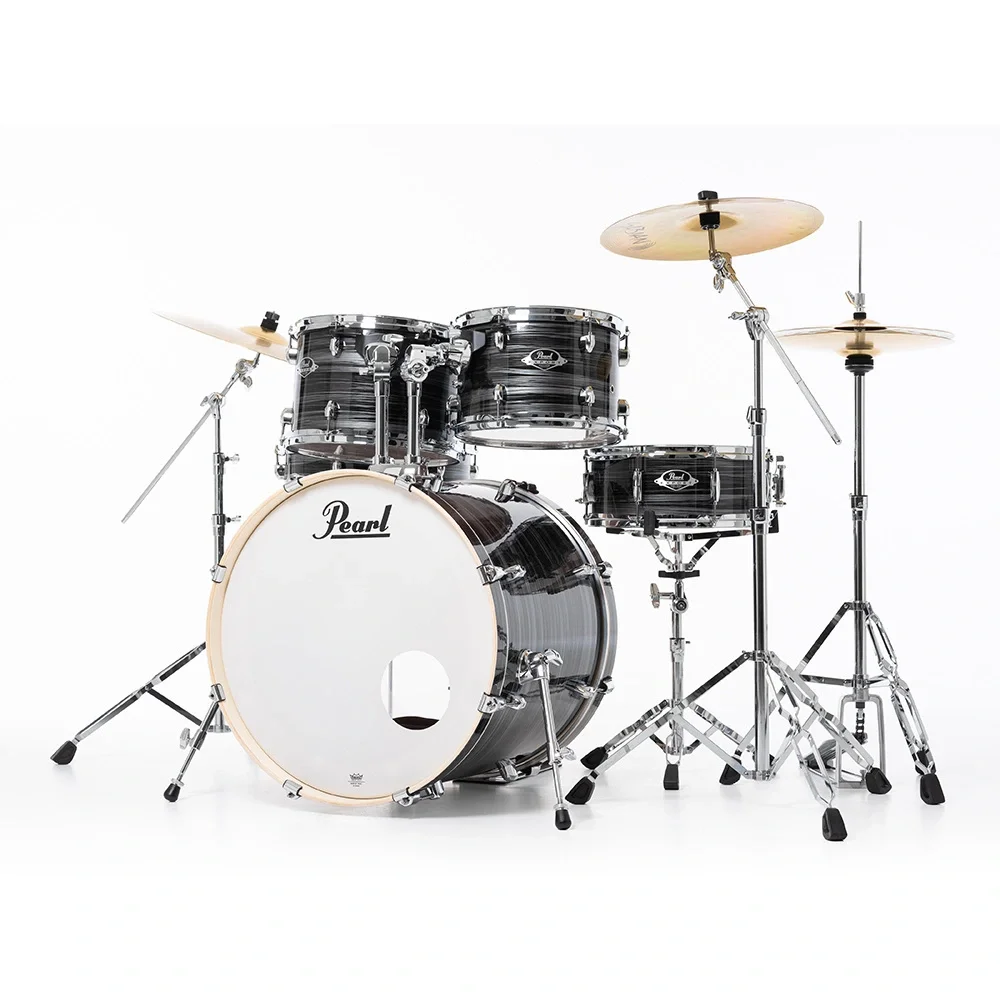 PEARL EXX725SBR/C778 Export EXX Graphite Silver Twist 5 Parça (22B/10T/12T/16F/14S) HWP-834 Aksam Setli ve Sabian SBR Zil Setli Akustik Davul Seti