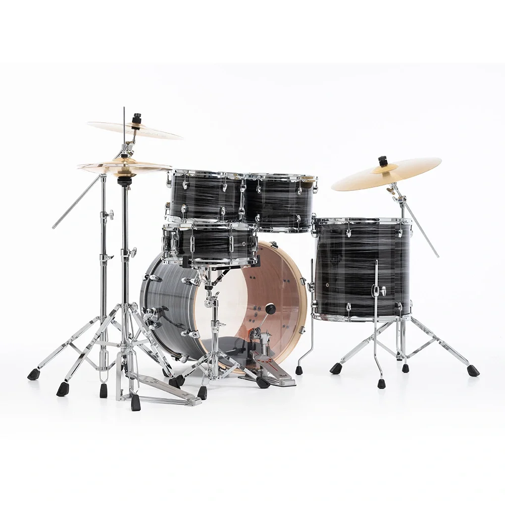 PEARL EXX725SBR/C778 Export EXX Graphite Silver Twist 5 Parça (22B/10T/12T/16F/14S) HWP-834 Aksam Setli ve Sabian SBR Zil Setli Akustik Davul Seti