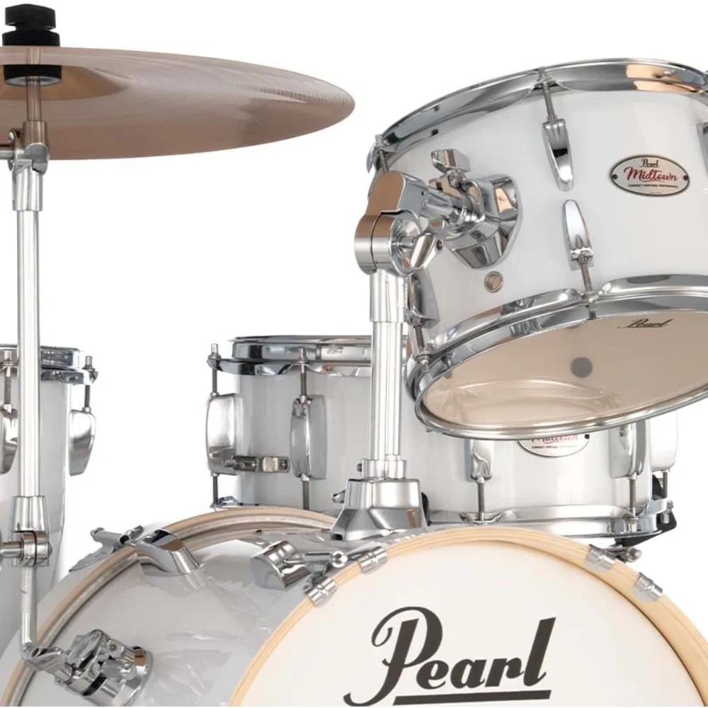 PEARL MT564/C-D33 Midtown Pure White 4 Parça (16B/10T/13F/13S) Aksamlı Akustik Davul Seti