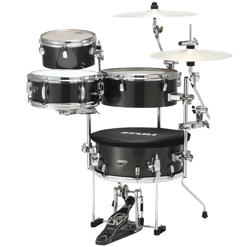 TAMA CJB46C-MGD - Cocktail-JAM Midnight Gold Sparkle 4 Parça (16B/10T/14F/12S) Aksamlı&amp; Çantalı Kompakt Akustik Davul Seti
