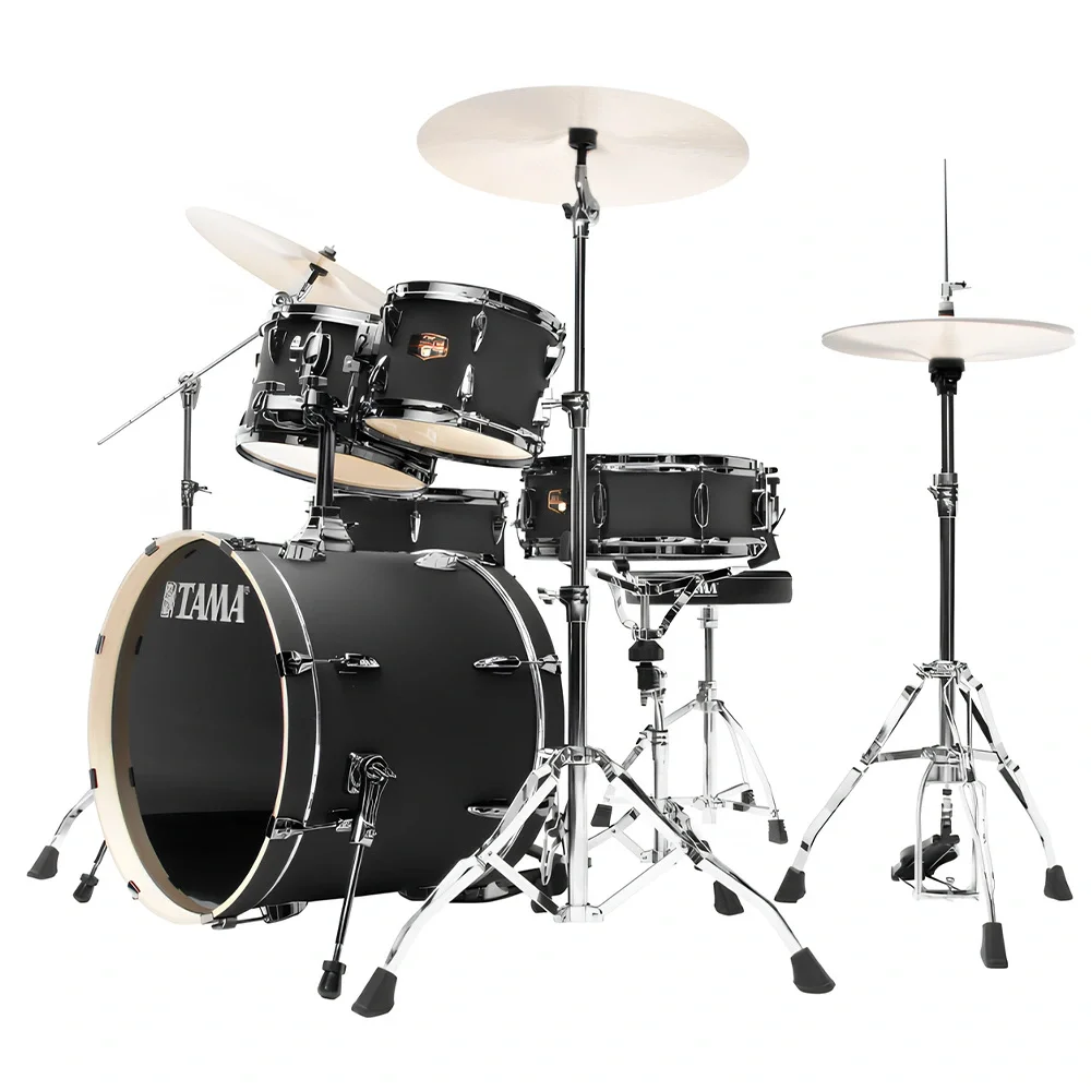 TAMA IP50H6WBN-BOB Imperialstar Blacked Out Black 5 Parça (20B/10T/12T/14F/14S) Aksamlı Akustik Davul Seti
