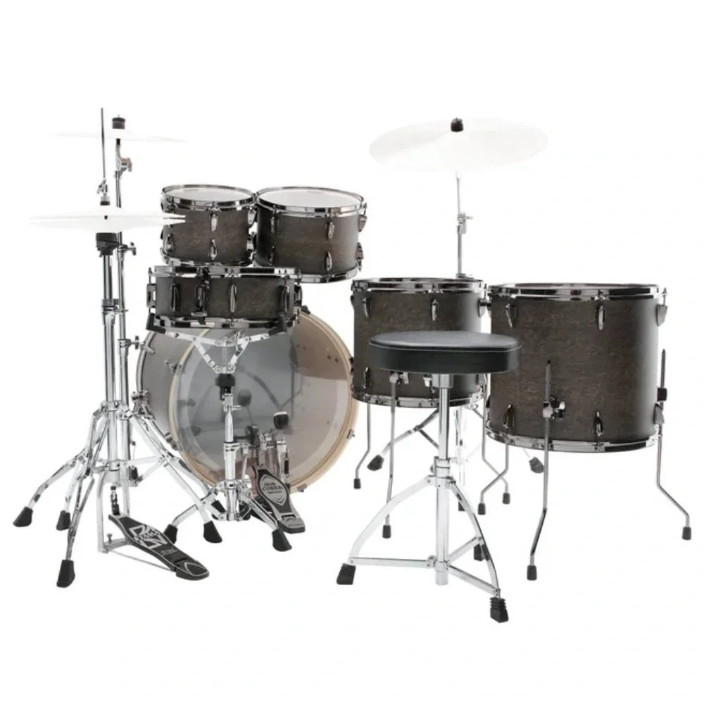 Tama IP62H6WBN-WLW - Imperialstar Walnut Burl Wrap 6 Parça (22B/10T/12T/14F/16F/14S) Aksamlı Akustik Davul Seti
