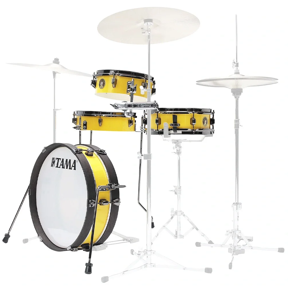 TAMA LJK48PBN-ELY Limited Club-JAM Pancake Electric Yellow 4 parça (18B/10T/13F/12S)  Akustik Davul Seti