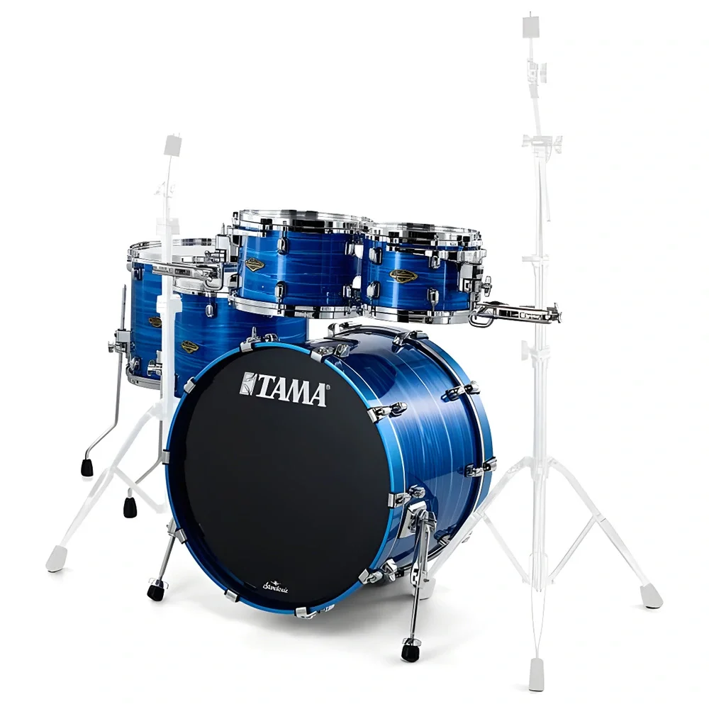 TAMA WBS52RZS-LOR Starclassic Walnut Birch Ocean Blue Ripple 5 Parça (22B/10T/12T/14F/16F) Akustik Davul Seti